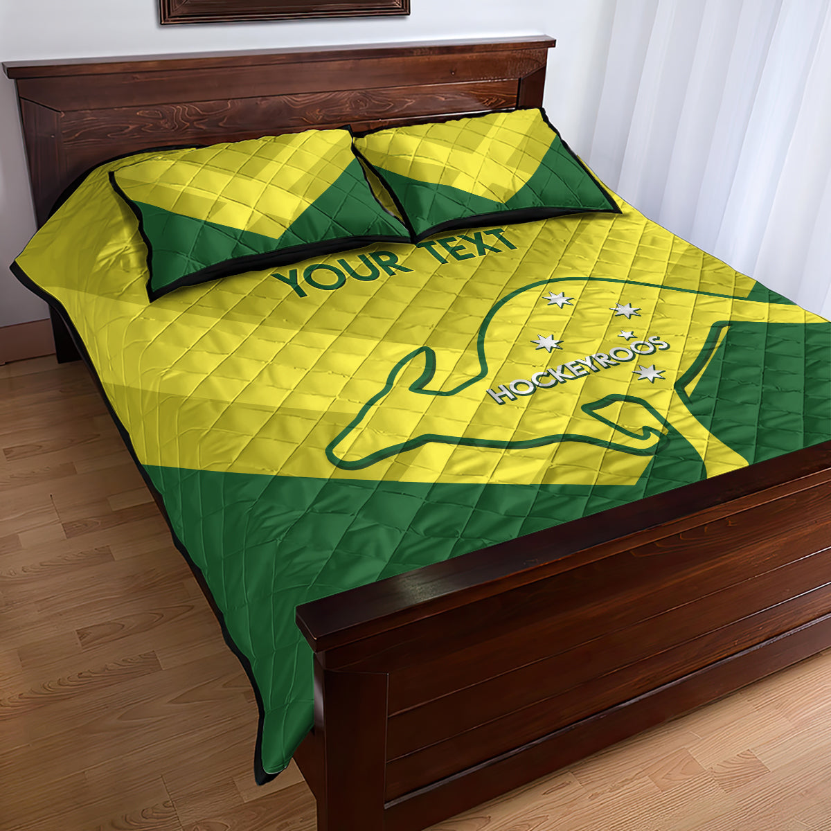 Custom Australia Field Hockey Quilt Bed Set Go Champions Hockeyroos National Color