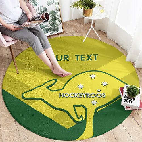 Custom Australia Field Hockey Round Carpet Go Champions Hockeyroos National Color