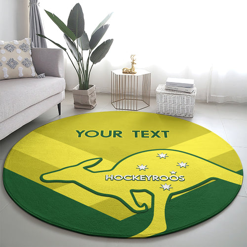 Custom Australia Field Hockey Round Carpet Go Champions Hockeyroos National Color