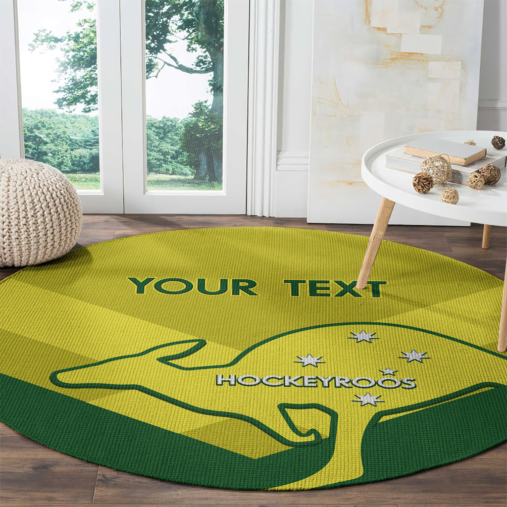 Custom Australia Field Hockey Round Carpet Go Champions Hockeyroos National Color