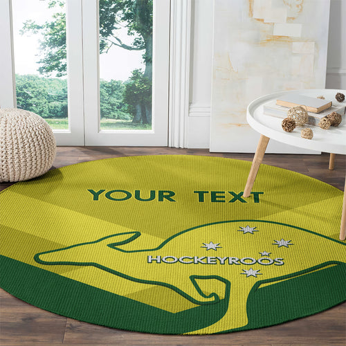 Custom Australia Field Hockey Round Carpet Go Champions Hockeyroos National Color