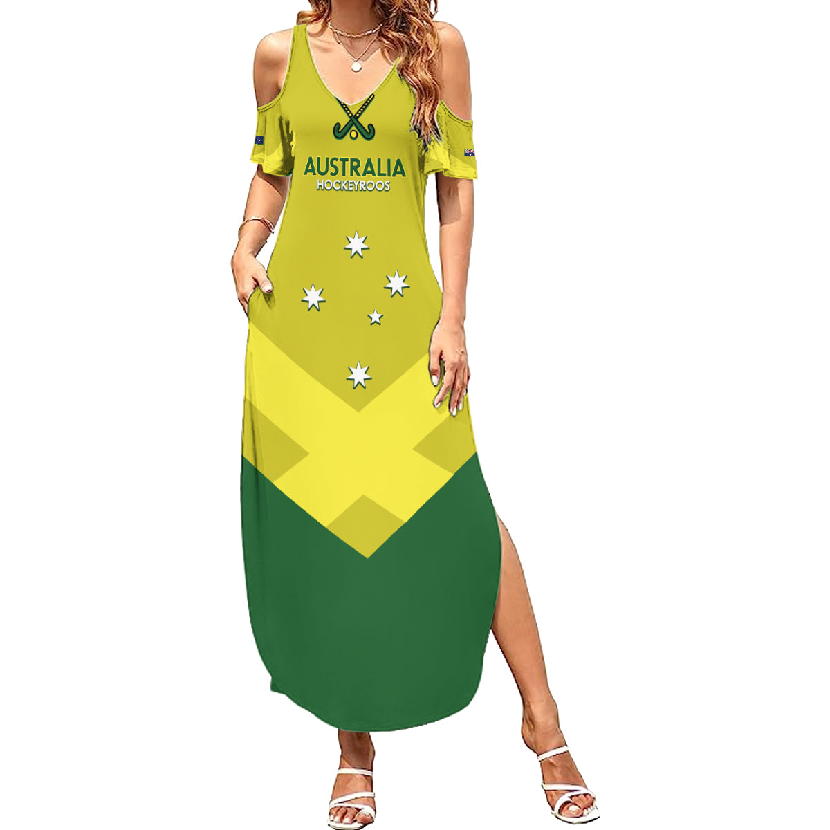 Custom Australia Field Hockey Summer Maxi Dress Go Champions Hockeyroos National Color