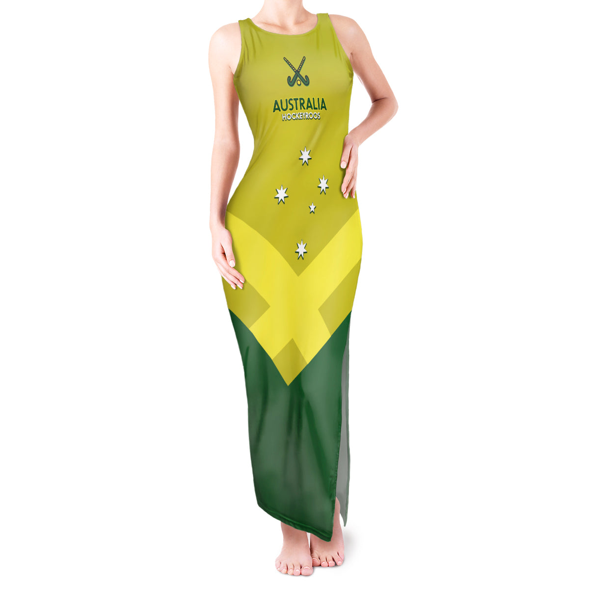 Custom Australia Field Hockey Tank Maxi Dress Go Champions Hockeyroos National Color