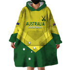 Custom Australia Field Hockey Wearable Blanket Hoodie Go Champions Hockeyroos National Color