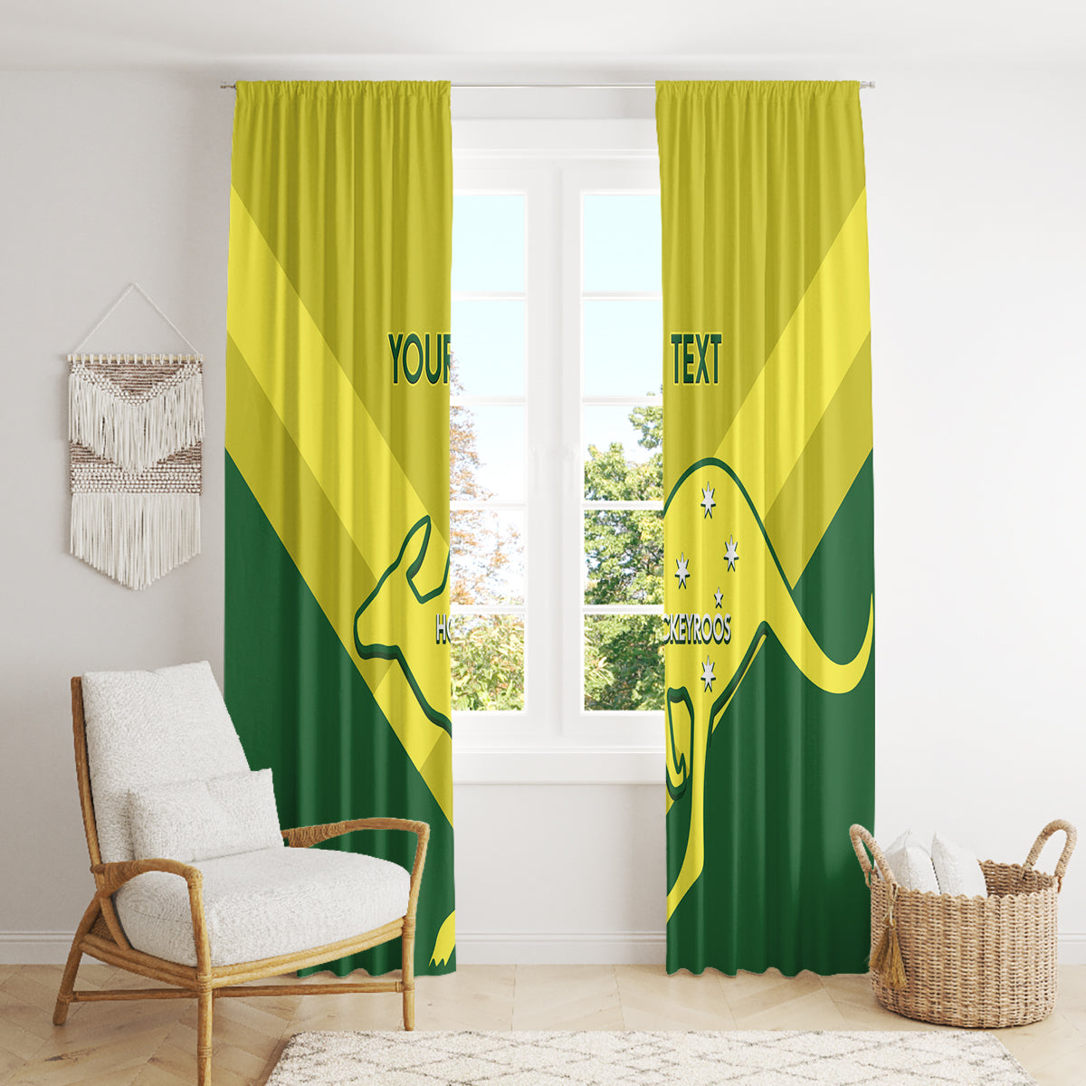 Custom Australia Field Hockey Window Curtain Go Champions Hockeyroos National Color
