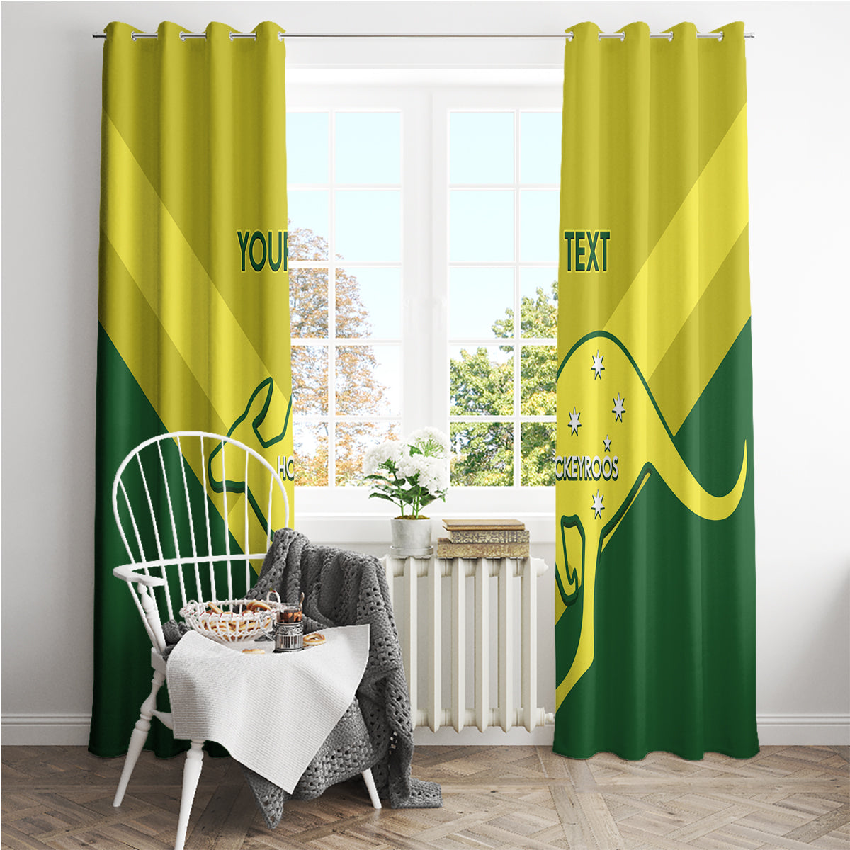 Custom Australia Field Hockey Window Curtain Go Champions Hockeyroos National Color