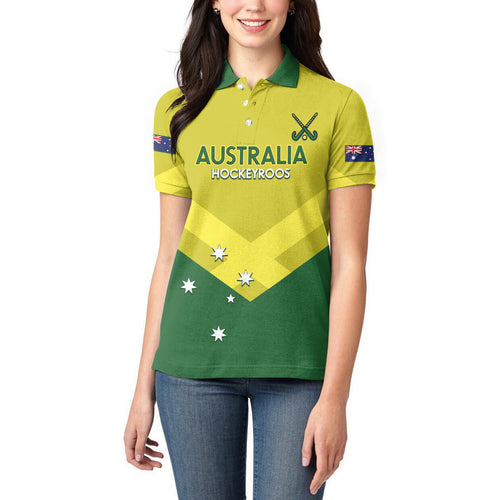 Custom Australia Field Hockey Women Polo Shirt Go Champions Hockeyroos National Color