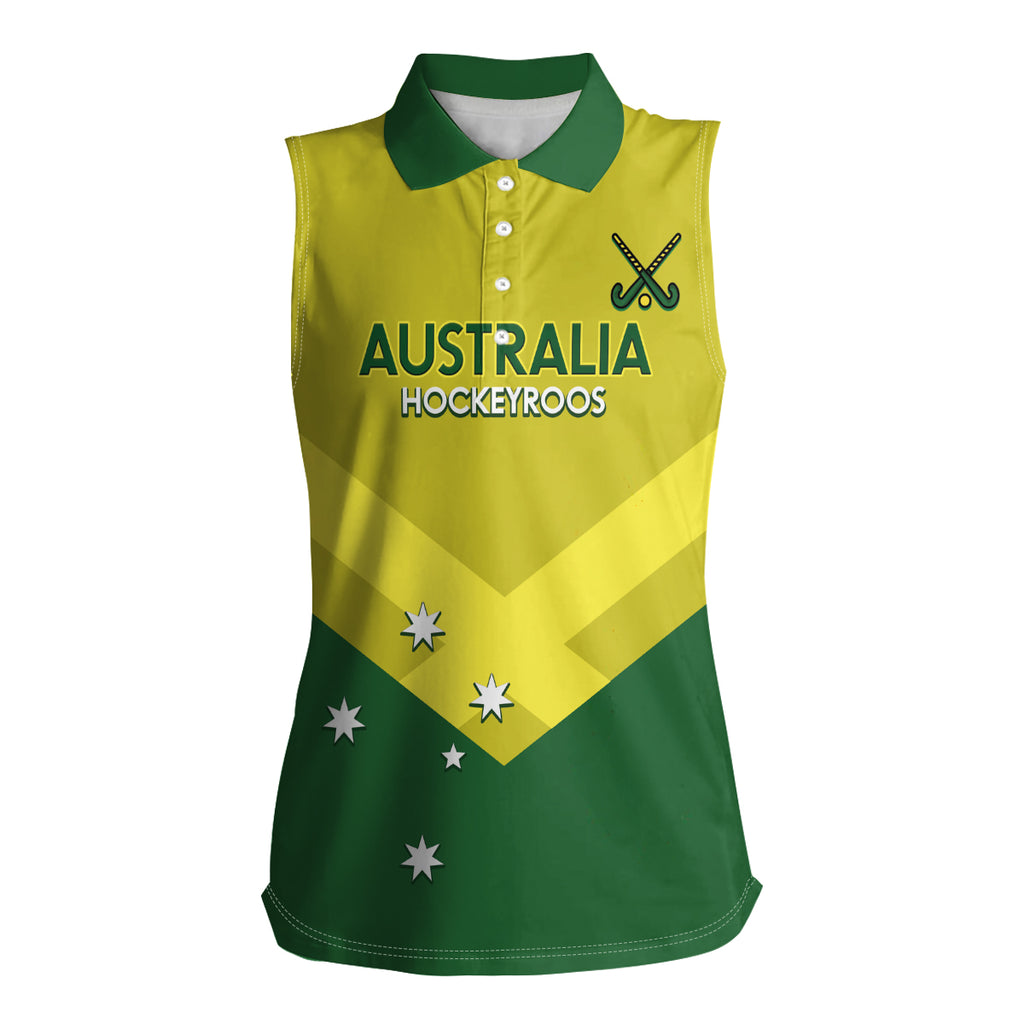 Custom Australia Field Hockey Women Sleeveless Polo Shirt Go Champions Hockeyroos National Color