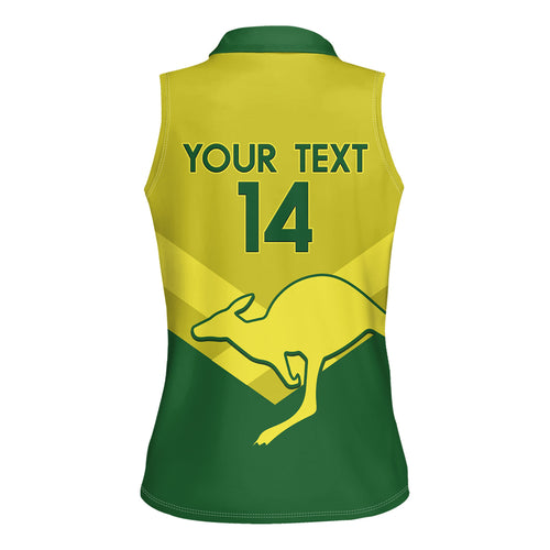 Custom Australia Field Hockey Women Sleeveless Polo Shirt Go Champions Hockeyroos National Color