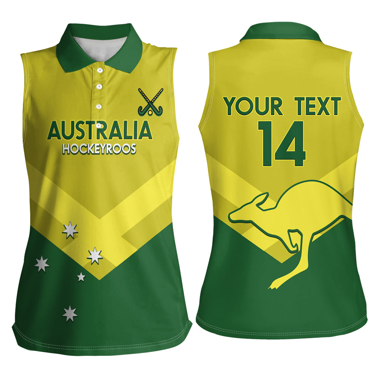 Custom Australia Field Hockey Women Sleeveless Polo Shirt Go Champions Hockeyroos National Color