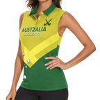 Custom Australia Field Hockey Women Sleeveless Polo Shirt Go Champions Hockeyroos National Color