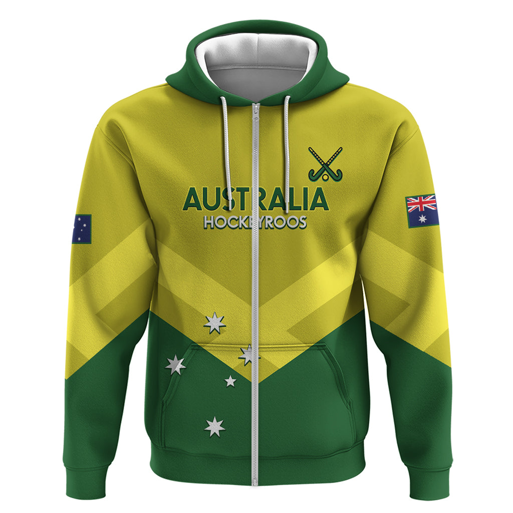 Custom Australia Field Hockey Zip Hoodie Go Champions Hockeyroos National Color