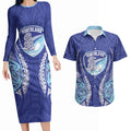 Northland 2026 Rugby Custom Couples Matching Long Sleeve Bodycon Dress and Hawaiian Shirt NZ Maori Silver Fern