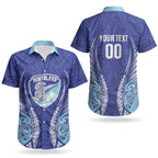 Northland 2026 Rugby Custom Couples Matching Long Sleeve Bodycon Dress and Hawaiian Shirt NZ Maori Silver Fern