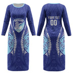 Northland 2026 Rugby Custom Couples Matching Long Sleeve Bodycon Dress and Hawaiian Shirt NZ Maori Silver Fern LT14