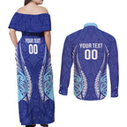 Northland 2026 Rugby Custom Couples Matching Off Shoulder Maxi Dress and Long Sleeve Button Shirt NZ Maori Silver Fern