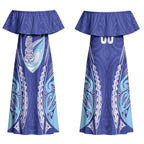 Northland 2026 Rugby Custom Couples Matching Off Shoulder Maxi Dress and Long Sleeve Button Shirt NZ Maori Silver Fern LT14