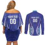 Northland 2026 Rugby Custom Couples Matching Off Shoulder Short Dress and Long Sleeve Button Shirt NZ Maori Silver Fern