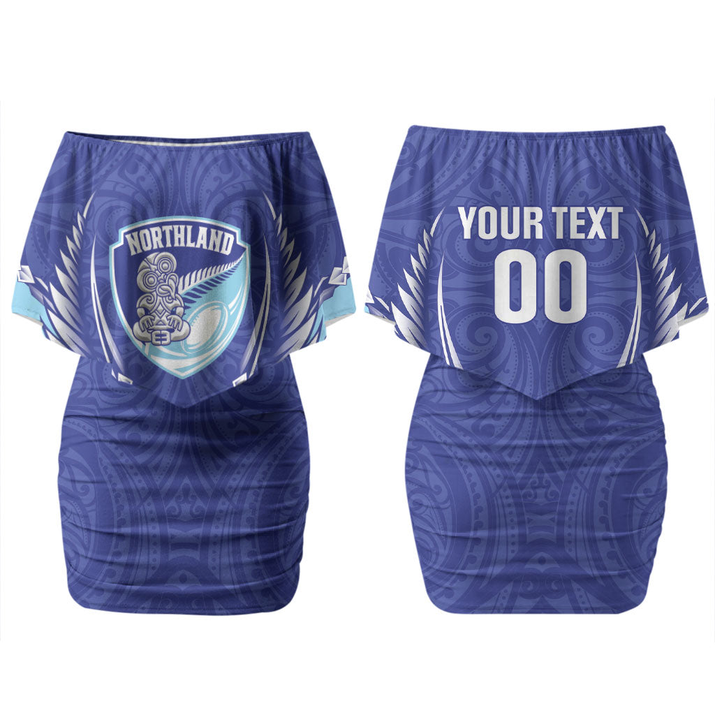 Northland 2026 Rugby Custom Couples Matching Off Shoulder Short Dress and Long Sleeve Button Shirt NZ Maori Silver Fern LT14