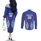 Northland 2026 Rugby Custom Couples Matching Off The Shoulder Long Sleeve Dress and Long Sleeve Button Shirt NZ Maori Silver Fern