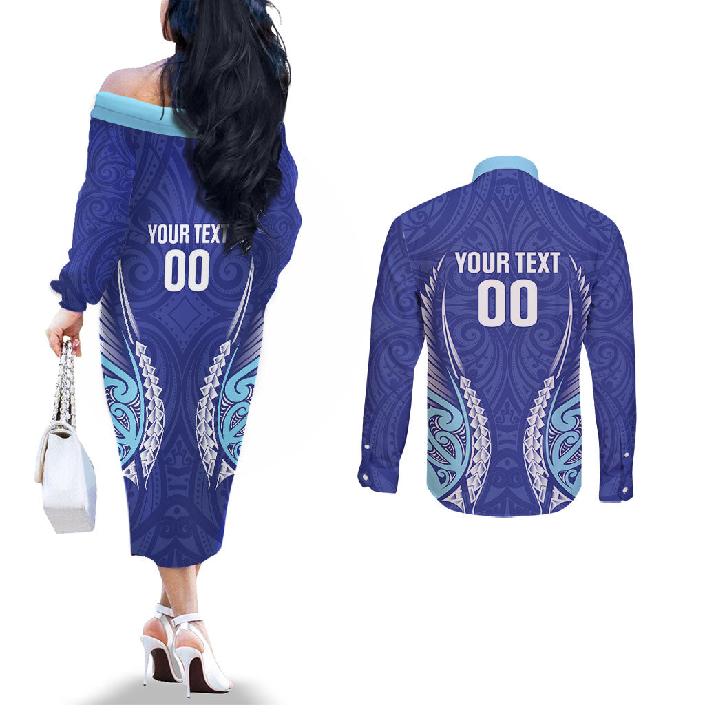 Northland 2026 Rugby Custom Couples Matching Off The Shoulder Long Sleeve Dress and Long Sleeve Button Shirt NZ Maori Silver Fern