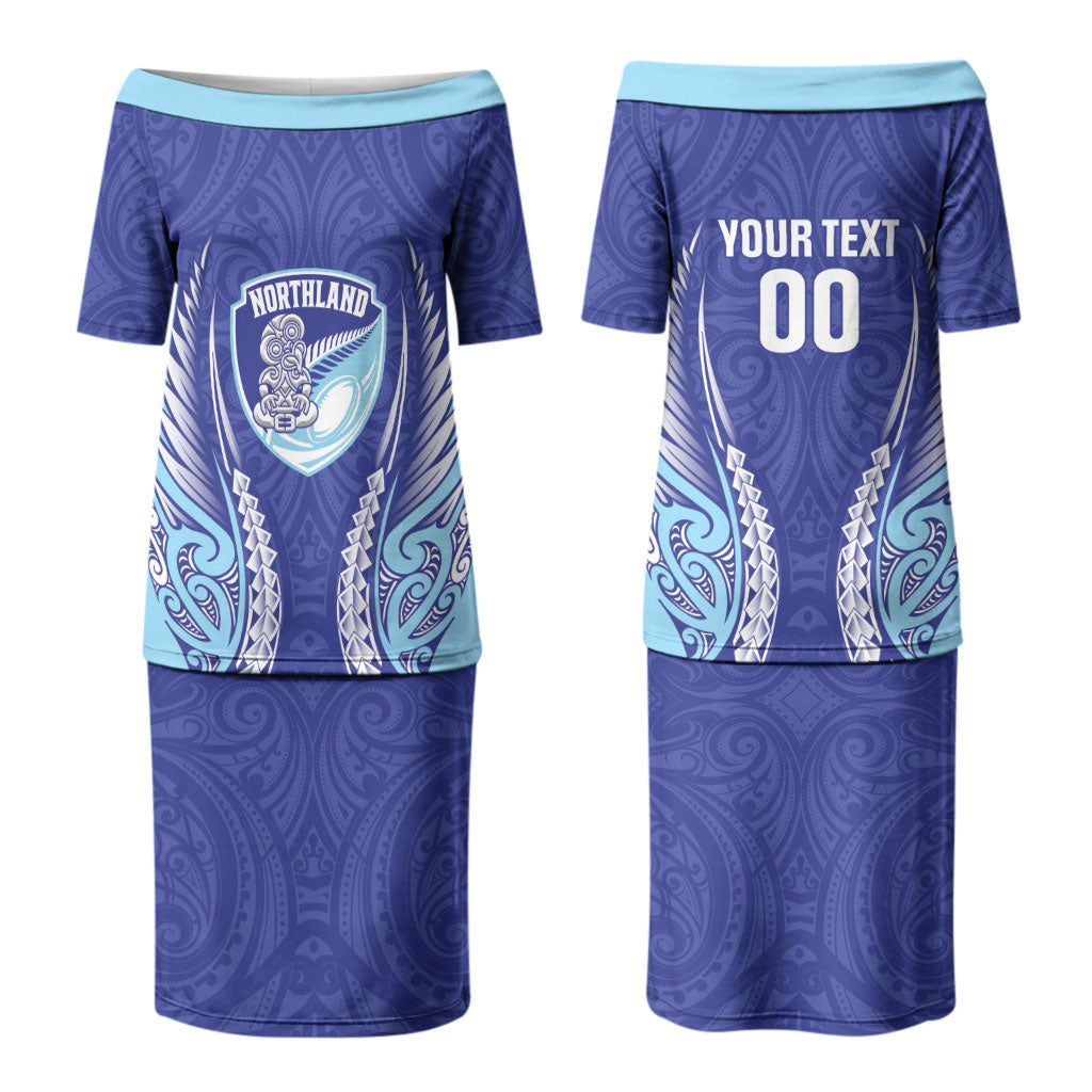 Northland 2026 Rugby Custom Couples Matching Puletasi and Long Sleeve Button Shirt NZ Maori Silver Fern LT14