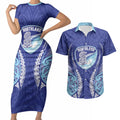 Northland 2026 Rugby Custom Couples Matching Short Sleeve Bodycon Dress and Hawaiian Shirt NZ Maori Silver Fern