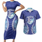 Northland 2026 Rugby Custom Couples Matching Short Sleeve Bodycon Dress and Hawaiian Shirt NZ Maori Silver Fern