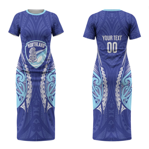Northland 2026 Rugby Custom Couples Matching Short Sleeve Bodycon Dress and Hawaiian Shirt NZ Maori Silver Fern LT14
