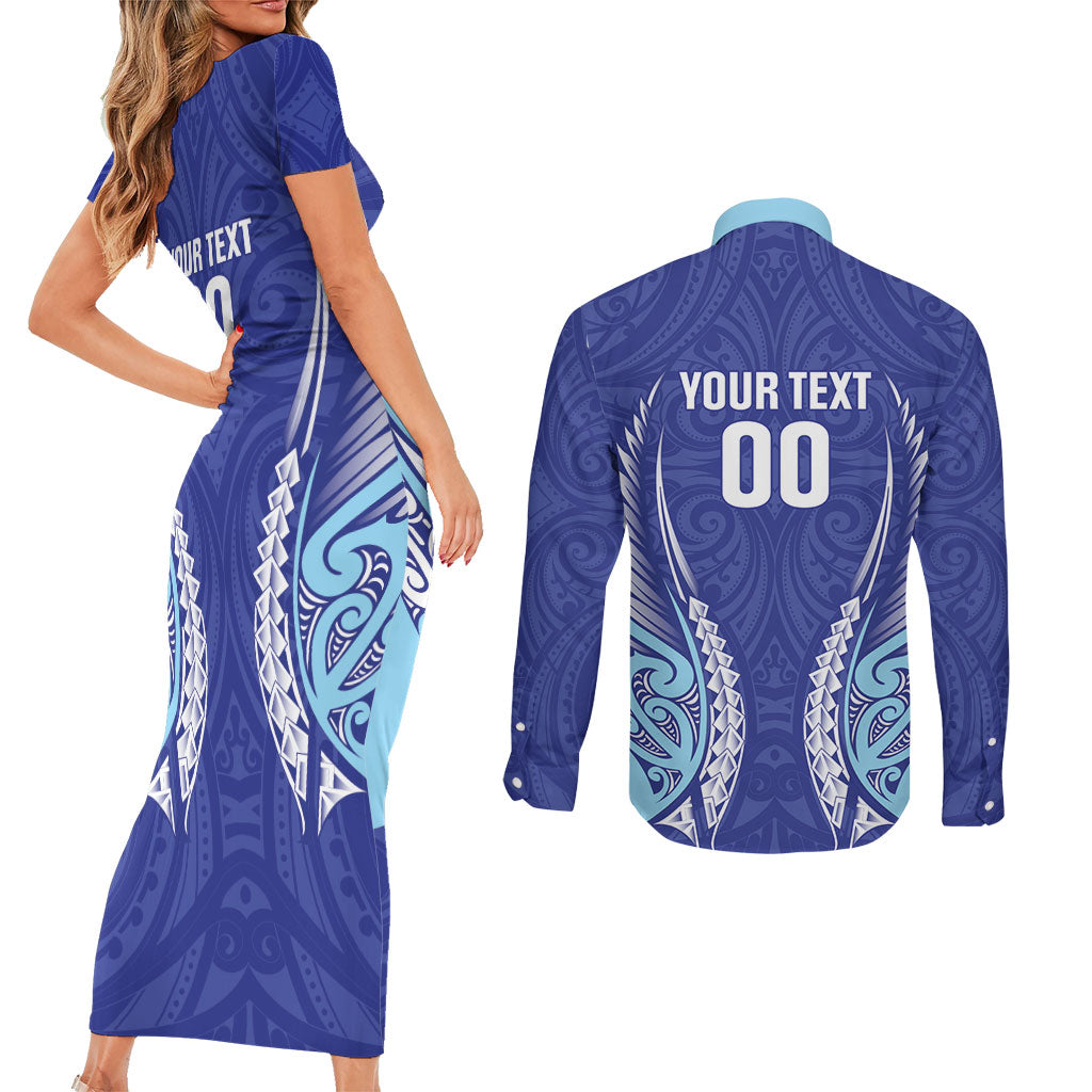 Northland 2026 Rugby Custom Couples Matching Short Sleeve Bodycon Dress and Long Sleeve Button Shirt NZ Maori Silver Fern