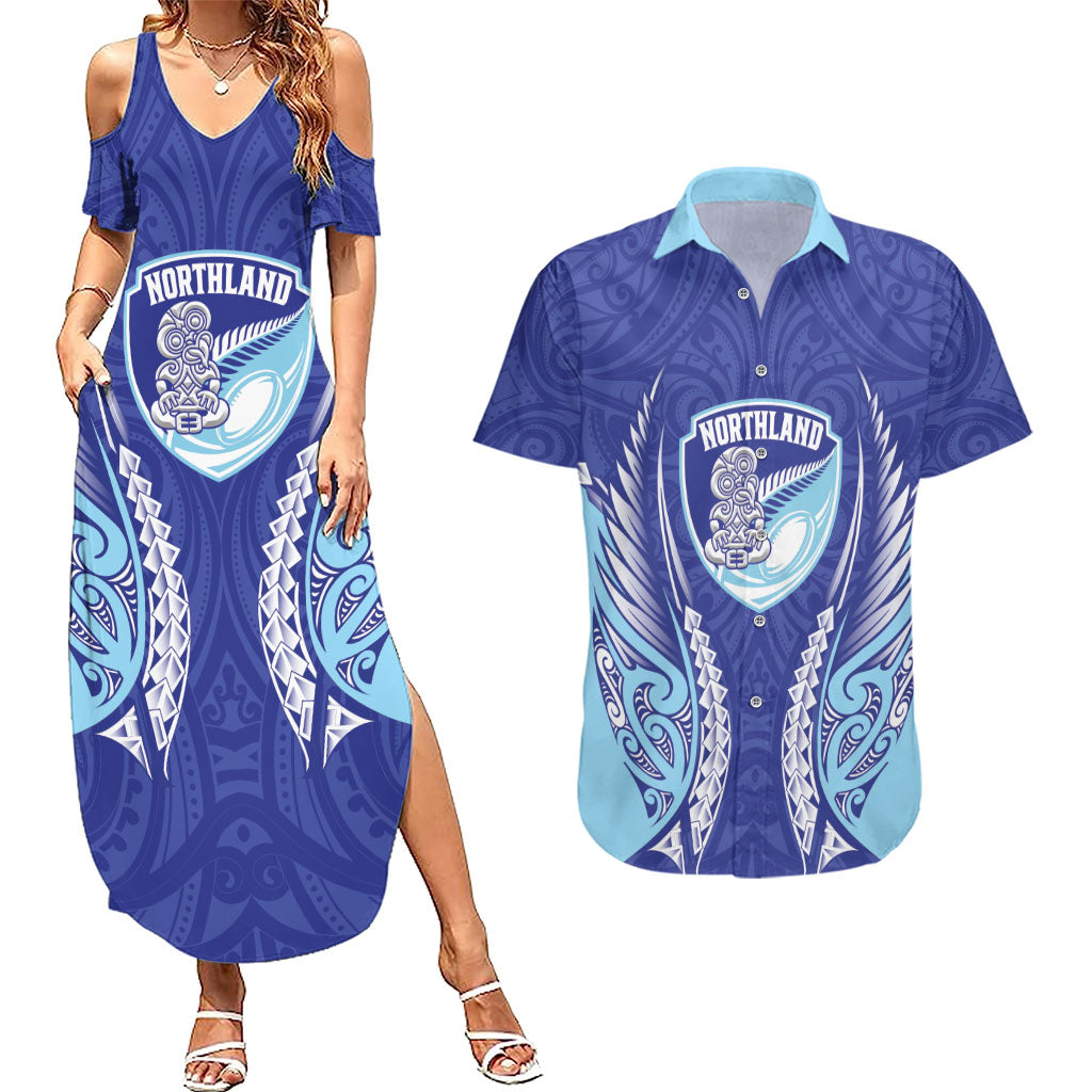 Northland 2026 Rugby Custom Couples Matching Summer Maxi Dress and Hawaiian Shirt NZ Maori Silver Fern