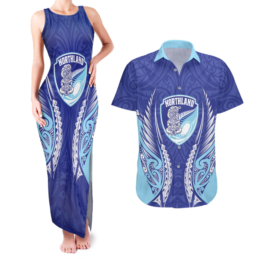 Northland 2026 Rugby Custom Couples Matching Tank Maxi Dress and Hawaiian Shirt NZ Maori Silver Fern