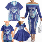 Northland 2026 Rugby Custom Family Matching Off The Shoulder Long Sleeve Dress and Hawaiian Shirt NZ Maori Silver Fern