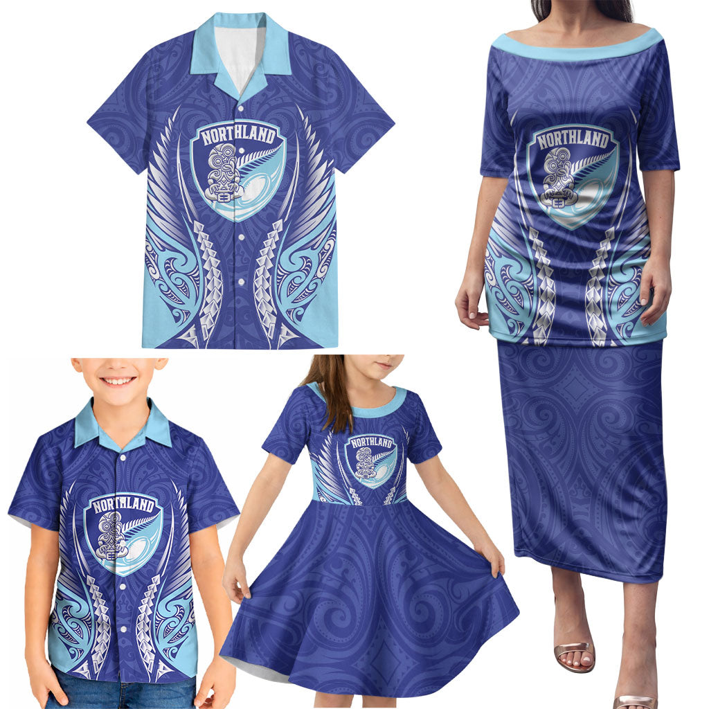 Northland 2026 Rugby Custom Family Matching Puletasi and Hawaiian Shirt NZ Maori Silver Fern