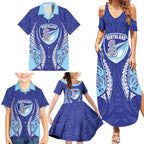 Northland 2026 Rugby Custom Family Matching Summer Maxi Dress and Hawaiian Shirt NZ Maori Silver Fern