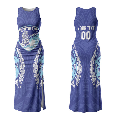 Northland 2026 Rugby Custom Family Matching Tank Maxi Dress and Hawaiian Shirt NZ Maori Silver Fern