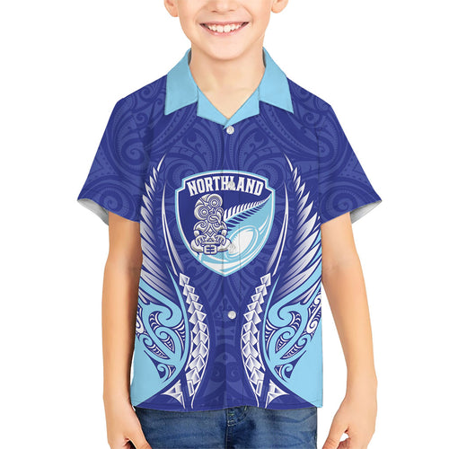 Northland 2026 Rugby Custom Kid Hawaiian Shirt NZ Maori Silver Fern
