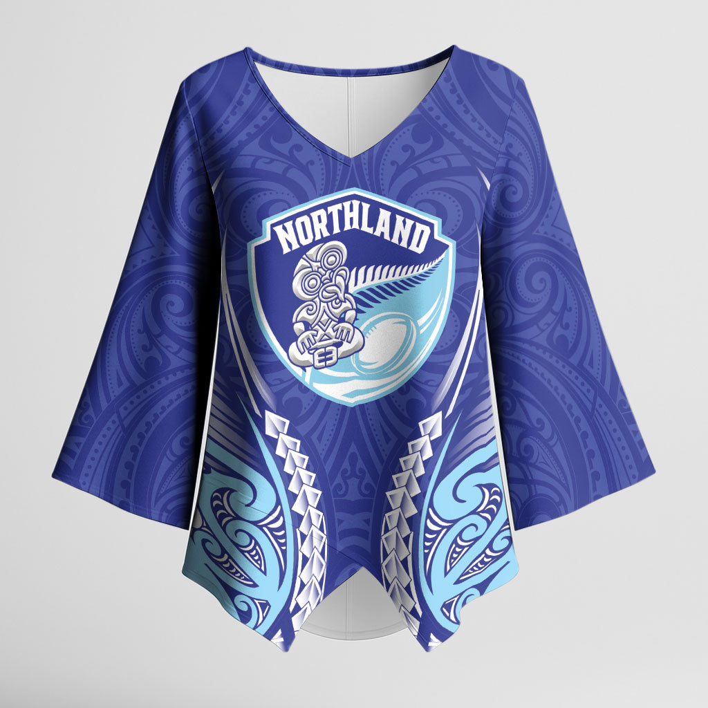 Northland 2026 Rugby Custom Kimono Sleeve Blouse NZ Maori Silver Fern
