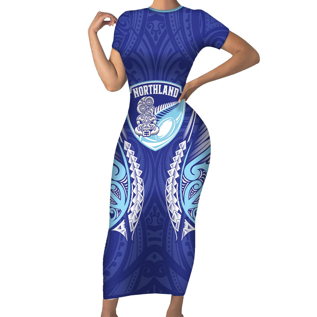 Northland 2026 Rugby Custom Short Sleeve Bodycon Dress NZ Maori Silver Fern