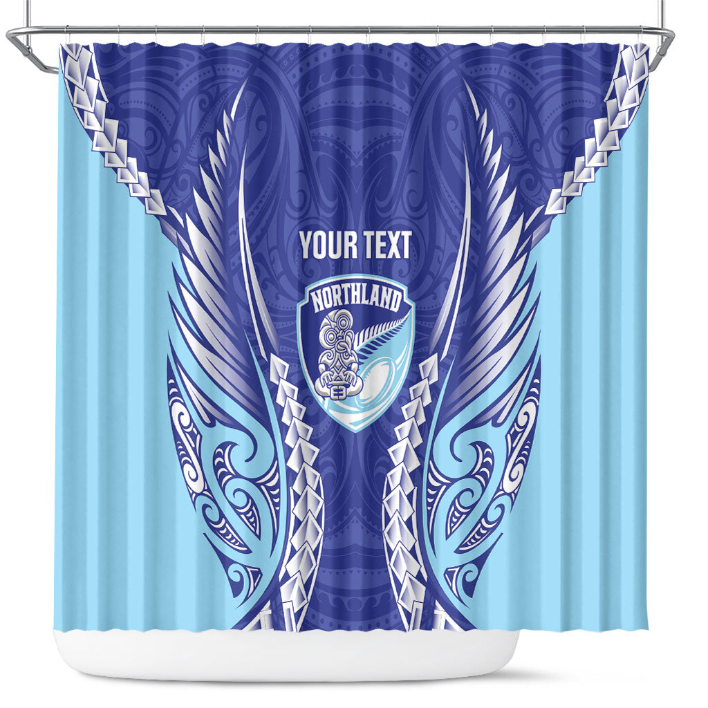 Northland 2026 Rugby Custom Shower Curtain NZ Maori Silver Fern