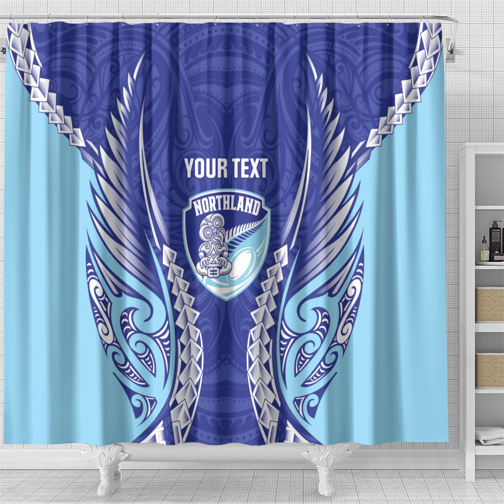Northland 2026 Rugby Custom Shower Curtain NZ Maori Silver Fern