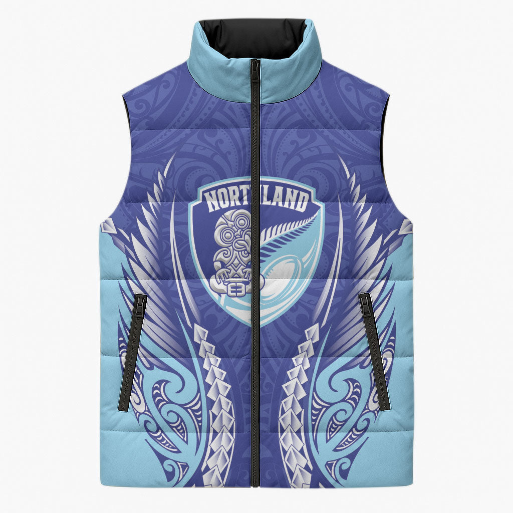 Northland 2026 Rugby Custom Sleeveless Puffer Jacket NZ Maori Silver Fern