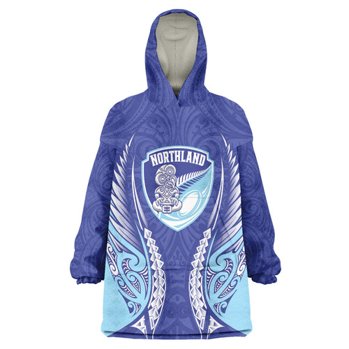 Northland 2026 Rugby Custom Wearable Blanket Hoodie NZ Maori Silver Fern