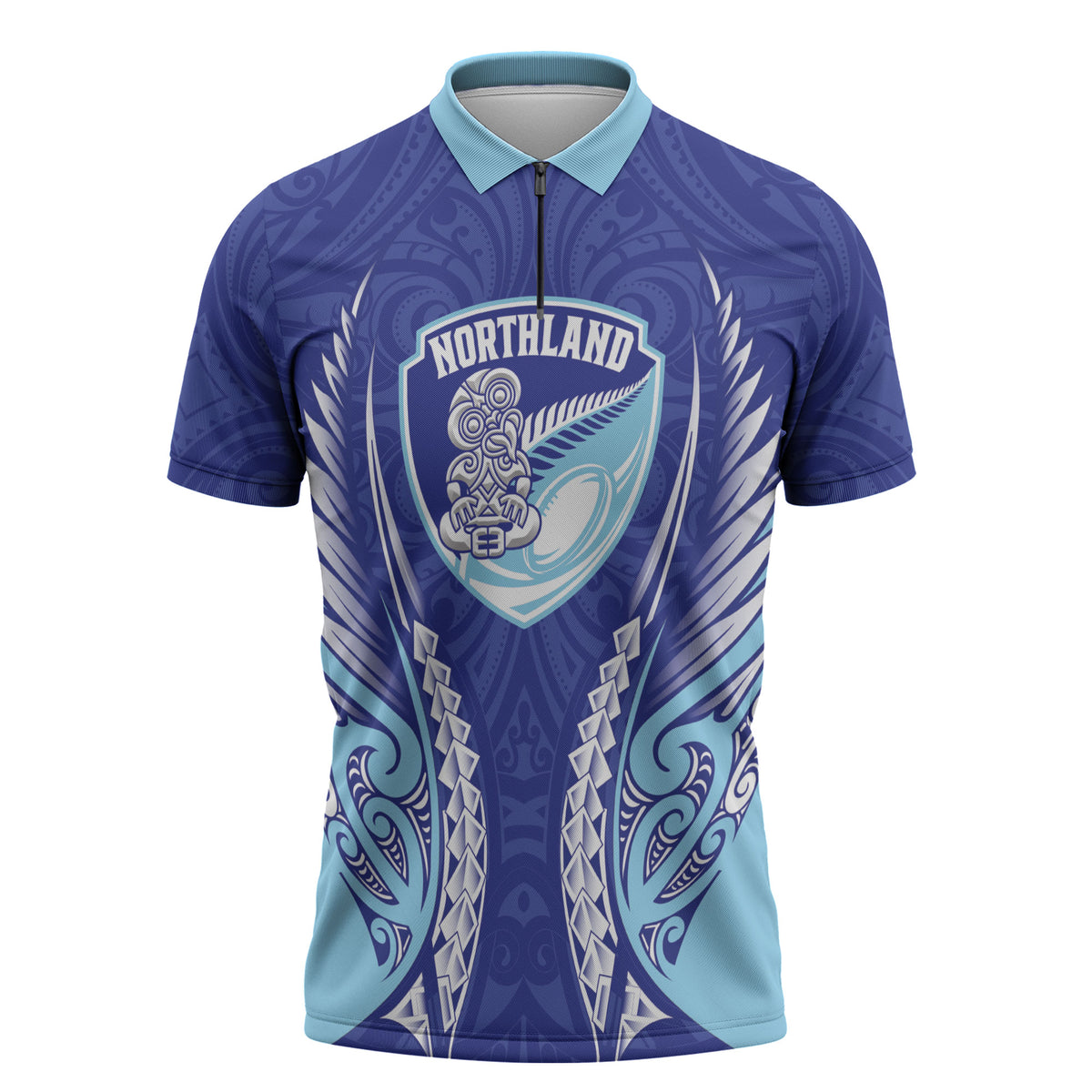 Northland 2026 Rugby Custom Zipper Polo Shirt NZ Maori Silver Fern
