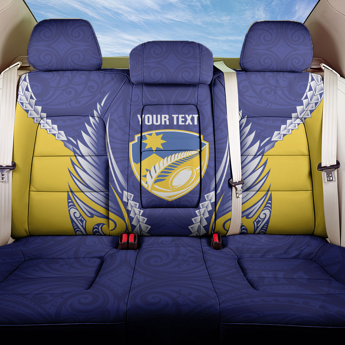 Otago 2026 Rugby Custom Back Car Seat Cover NZ Maori Silver Fern
