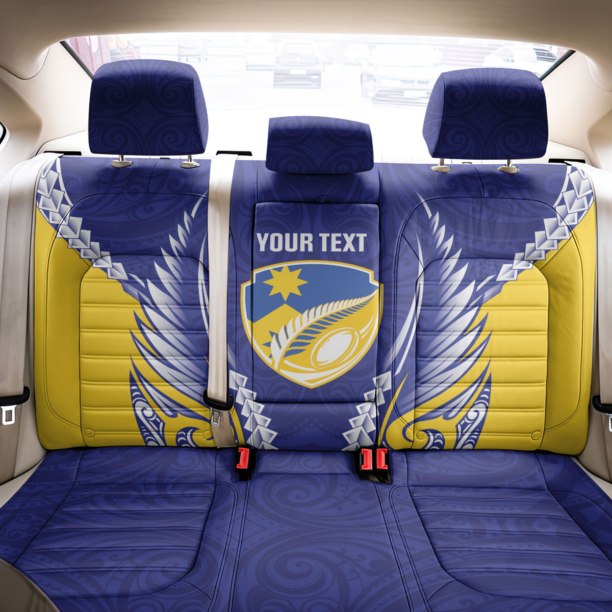 Otago 2026 Rugby Custom Back Car Seat Cover NZ Maori Silver Fern