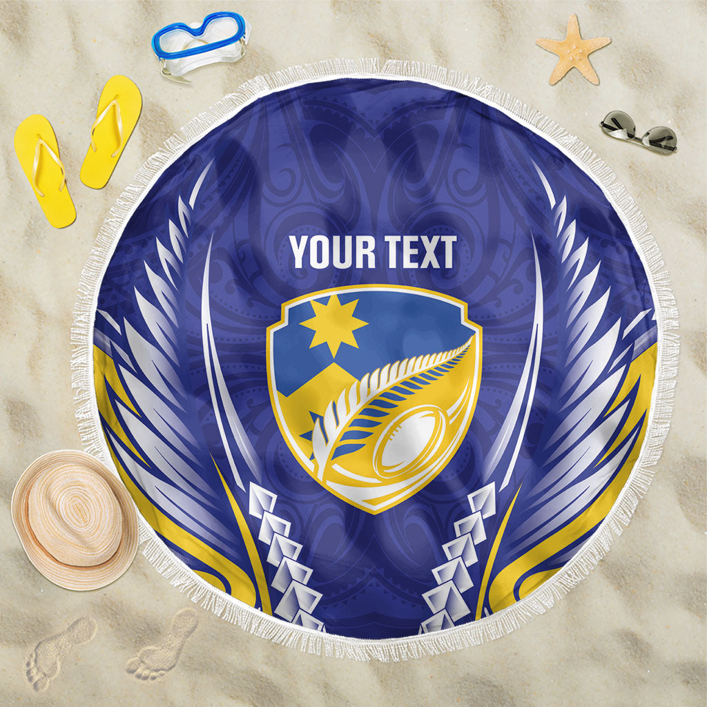 Otago 2026 Rugby Custom Beach Blanket NZ Maori Silver Fern