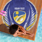 Otago 2026 Rugby Custom Beach Blanket NZ Maori Silver Fern