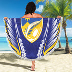 Otago 2026 Rugby Custom Beach Blanket NZ Maori Silver Fern