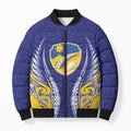 Otago 2026 Rugby Custom Bomber Puffer Jacket NZ Maori Silver Fern